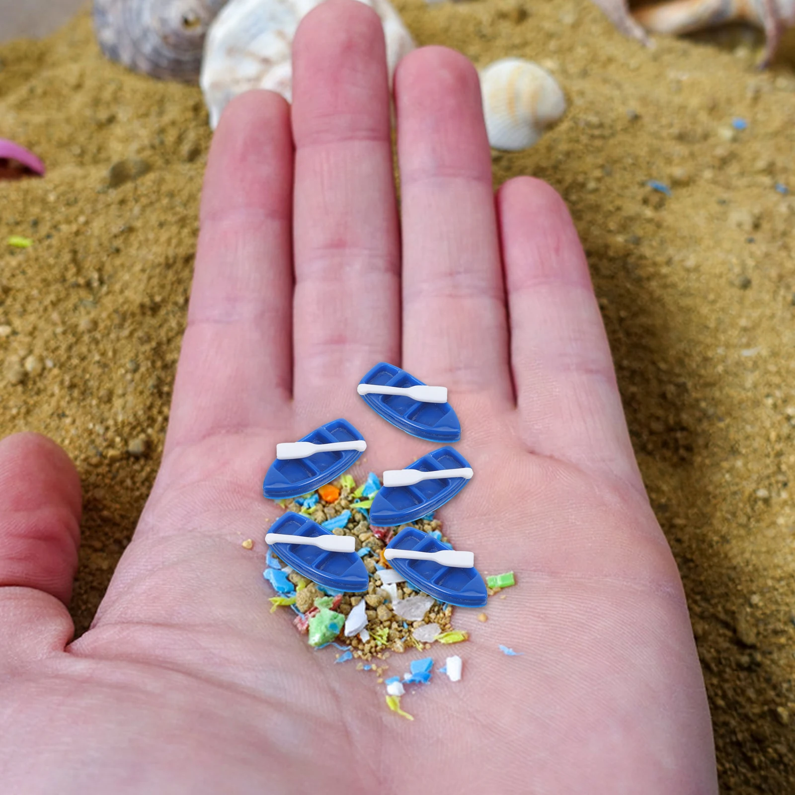 

20 set Resin Mini Boat Dark Blue Small Rowboat For Diy Craft Projects Fairy Gardens Decor Cake Topper Party Decoration