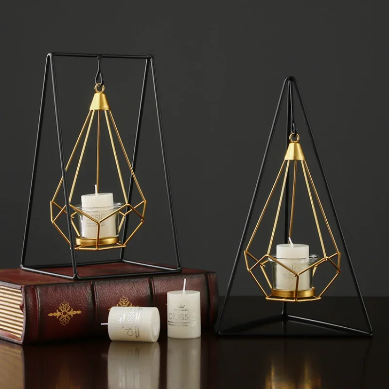 

Nordic Style Iron Art Candlestick INS Simple Modern Table Zakka Candle Table Decoration Room Home Soft Decorations Home Decore