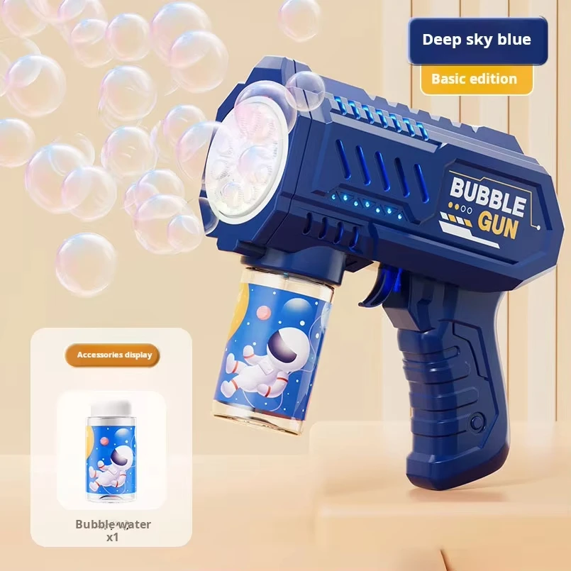Máquina de bolhas de céu estrelado, 10 buracos, portátil, totalmente automática, brinquedo de bolhas, pistola de bolhas infantil