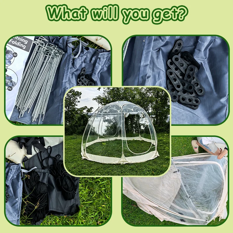 Large Quick-Set Bubble Tent Portable Outdoor Igloo Extreme Cold Resistant Winter Shelter for Camping And Backyard Use