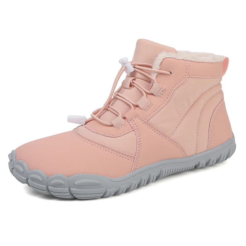 Size 35-48 Wide Snow Boots Couple Outdoor Winter Waterproof Women Modern Boots Warm Cold-Resistant Lace-up Pink Mid-Calf Boots