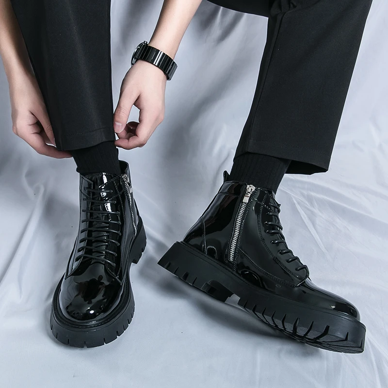 

Autumn High Top Business Casual Single Shoes Black Dress Wholesale trade Work Clothes Shoes Patent Leather Shoes