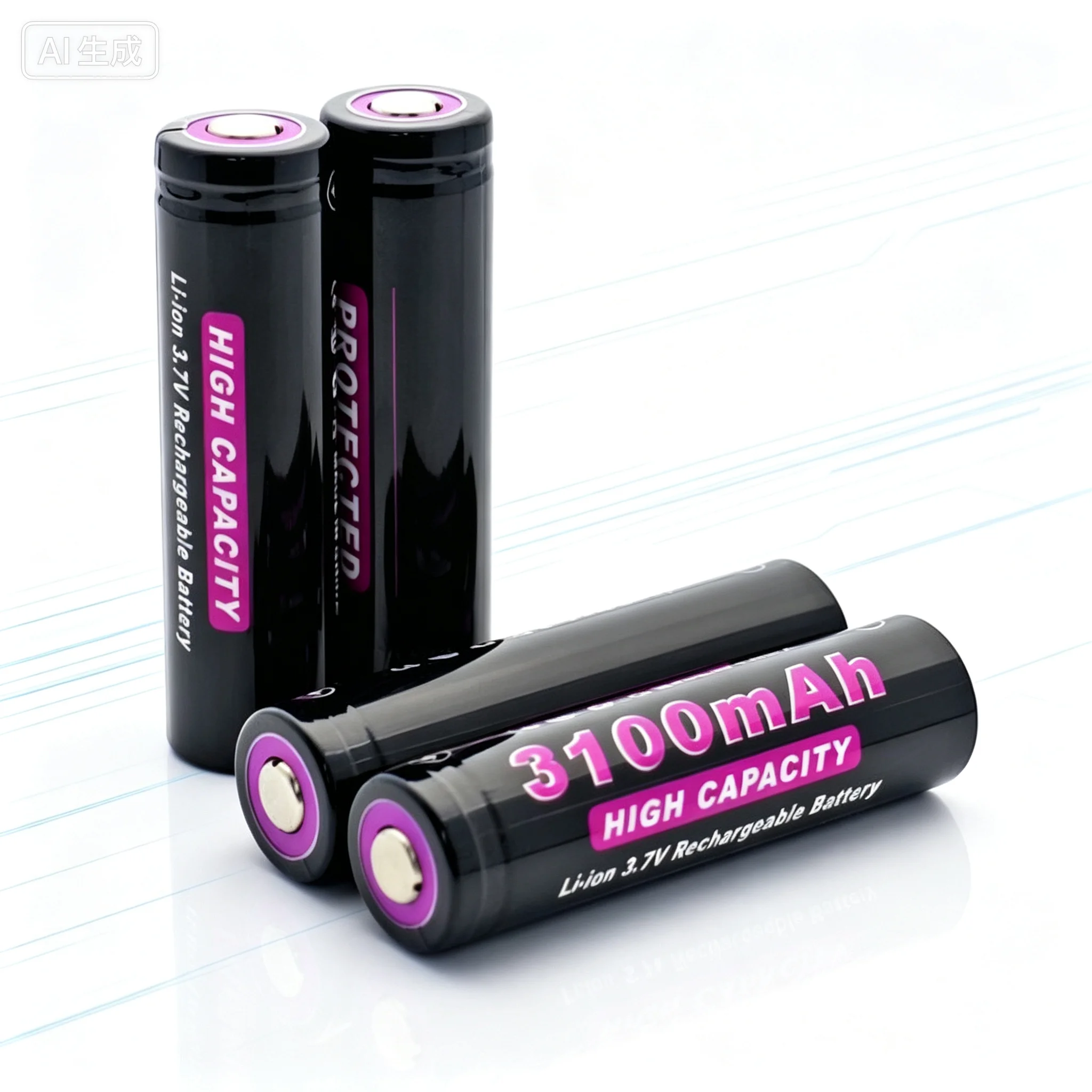 For 18650 3.7V 3100mAh Protected Li-ion Rechargeable Battery Cell