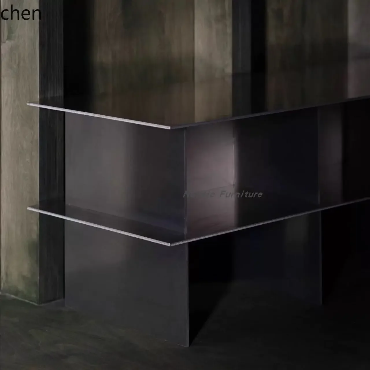 PYH Stainless Steel Entryway Table Living Room Small Household Tea Table Entryway Decorative Cabinet