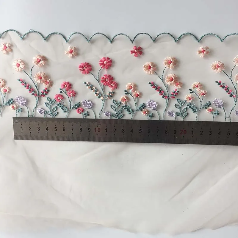 13 jardas floral bordado renda guarnição saia bainha roupa interior material de costura artesanato diy vestuário tecidos rendas