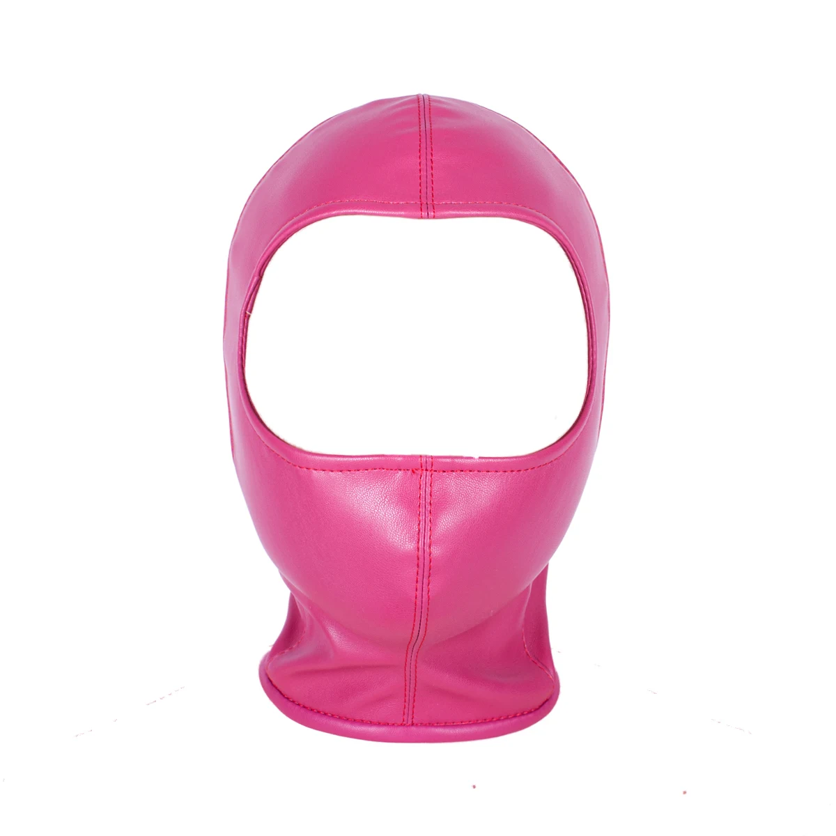 Role Play Head Cover Costume of Unisex Women Mens Cosplay Face Mask for Halloween Sexy PU Leather Drawstring Full Masks Hood