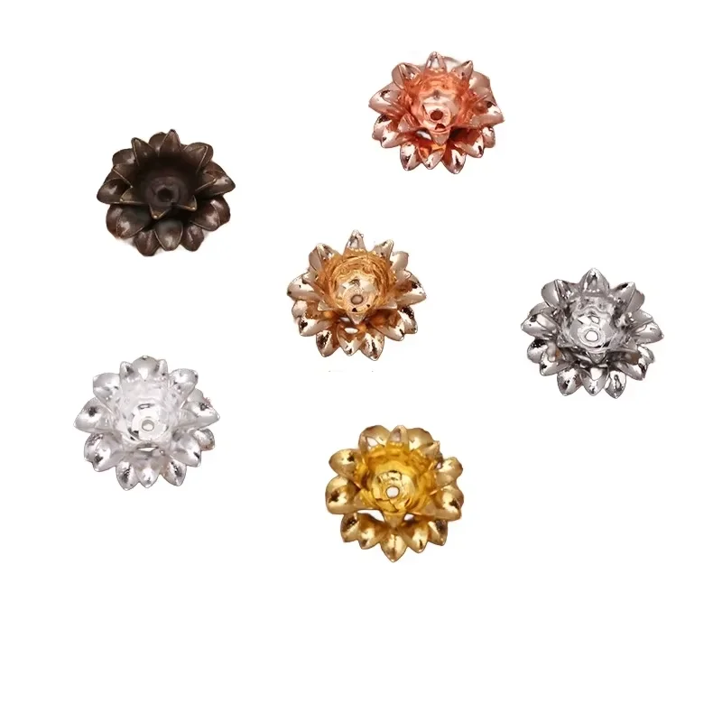 BoYuTe (100 Pieces/Lot) 11*5MM Three-Layer Metal Brass Flower Materials Diy Handmade Jewelry Accessories