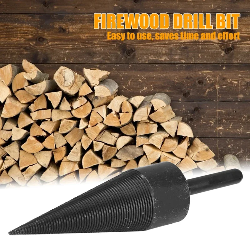 

32mm Firewood Splitter Machine Drill Bit Round/Hexagonal Shank Wood Splitting Cone Reamer Punch Driver Bits Woodworking Tools