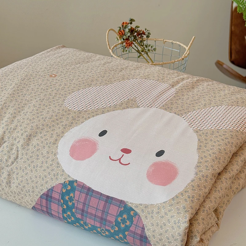 

Летнее одеяло класса А из лиоцелла и хлопка с мультяшным цифровым принтом, тонкое, для кондиционированных помещений, можно стирать в машине, охлаждающее летнее одеяло