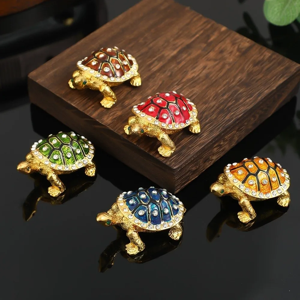 

Practical Retro Turtle Jewelry Box Elegant Zinc Alloy Vintage Storage Case Decorative Metal Turtle Ornament Home Decor