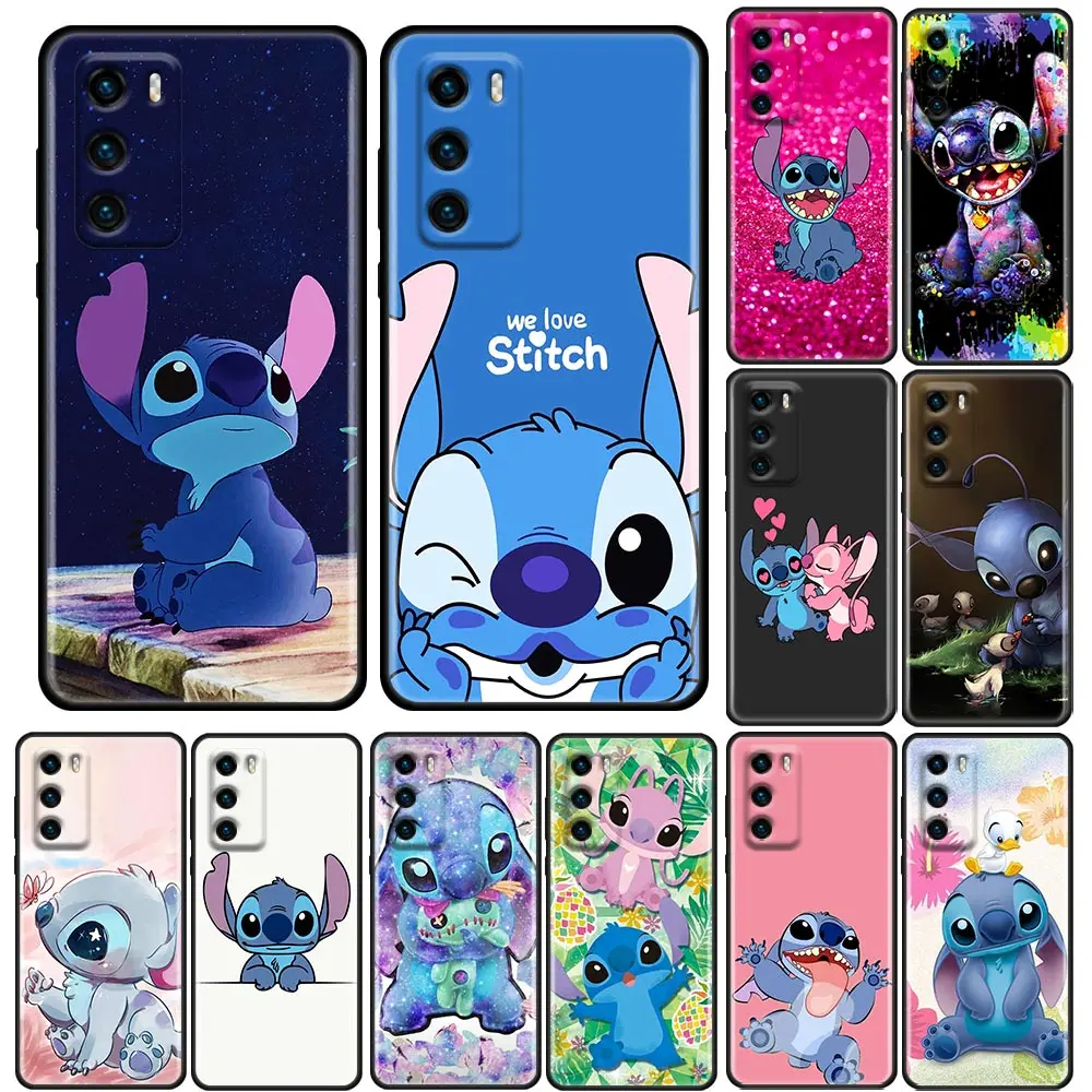 

Silicone Coque Phone Case For Huawei P30 P40 P20 P10 Lite P50 Pro P Smart Z 2019 Soft Cover Cute Cartoon Lilo-Stitch-Blue-Koala