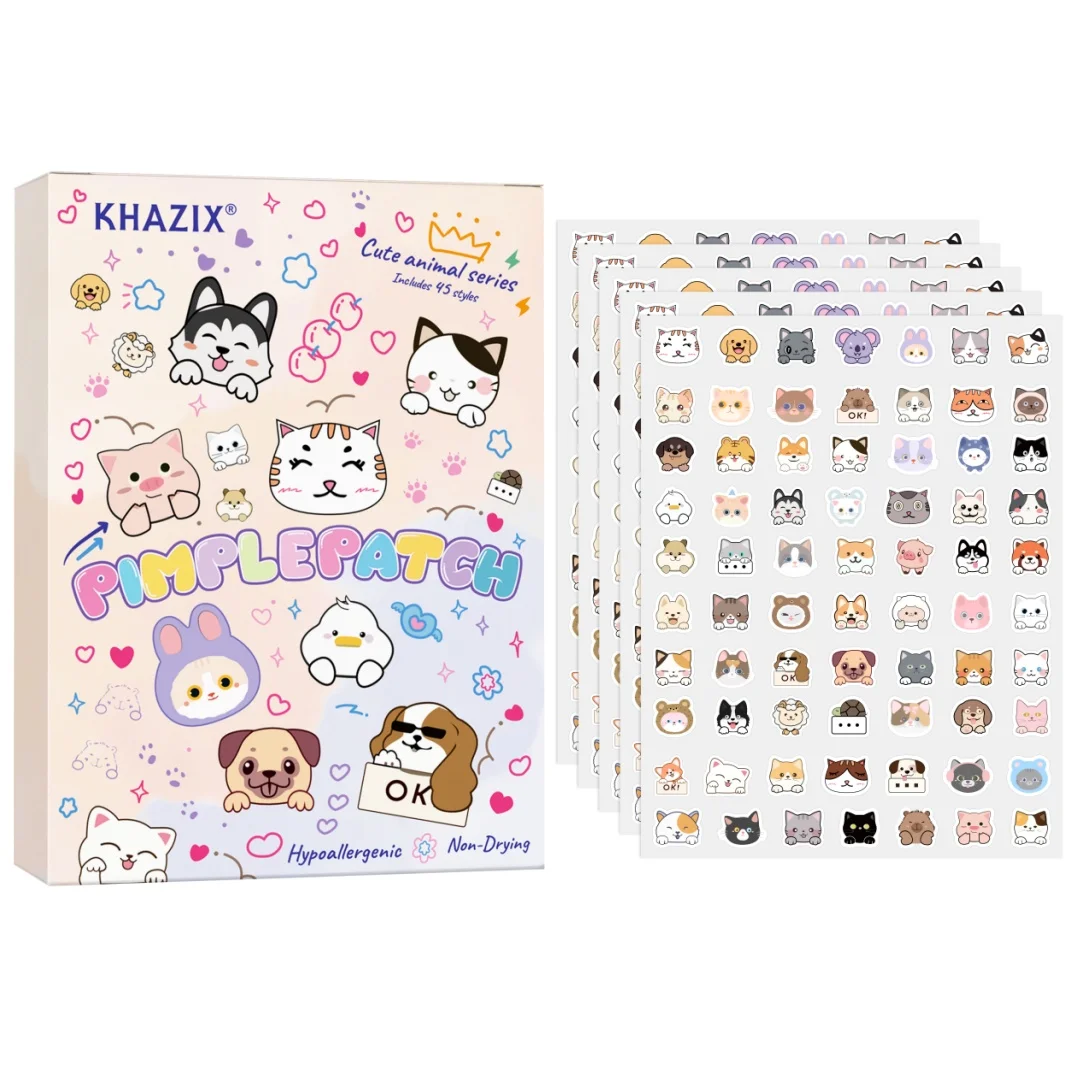 Patch per l'acne del fumetto da 700 pezzi, cerotto per l'acne correttore viso a forma di gatto carino, sicuro, non tossico
