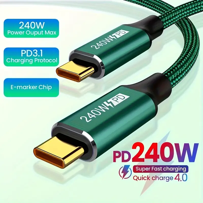 PD 3.1 Fast Charging 240W Type-C to USBC Data Cable Quick Charging 4.0 Output Power For MacBook iPhone Samsung Xiaomi Huawei - Image 3