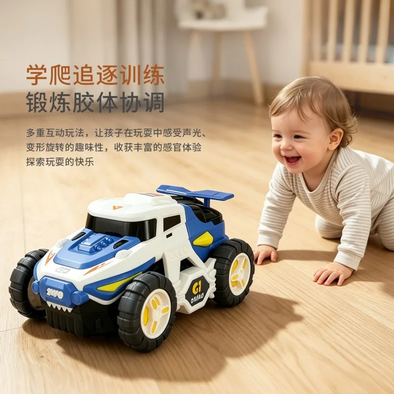 Electric wing change chariot light music stunt rotating universal car off-road vehicle model children's toy car gift