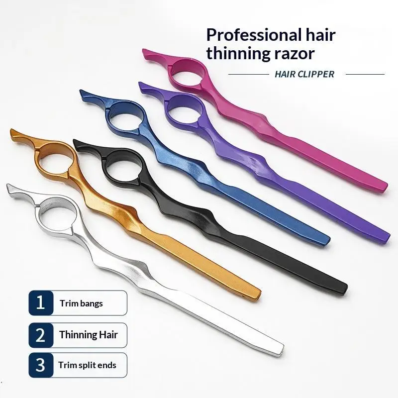 Professional Sharp Hair Thinning Razor Space Aluminum Barber Shaver Cutting Knife For Salon Use Japan-Style Barber Tools