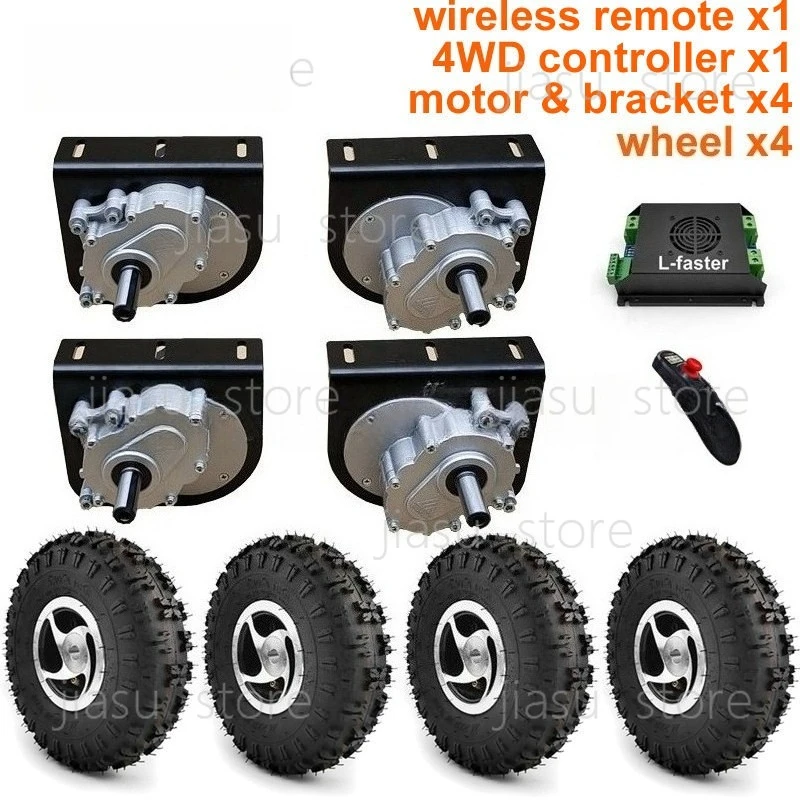 

4WD 1000W Electric Quad Drive Kit 4.10-4 Off-Road Tires 10 Wheel Cart with Safety
