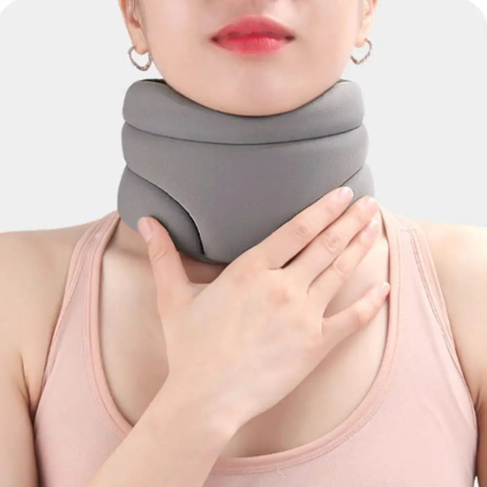 Breathable Neck Cervical Brace Solid Color Adjustable Neck Support Sleeve Soft Sponge Neck Cervical Collar Office Use