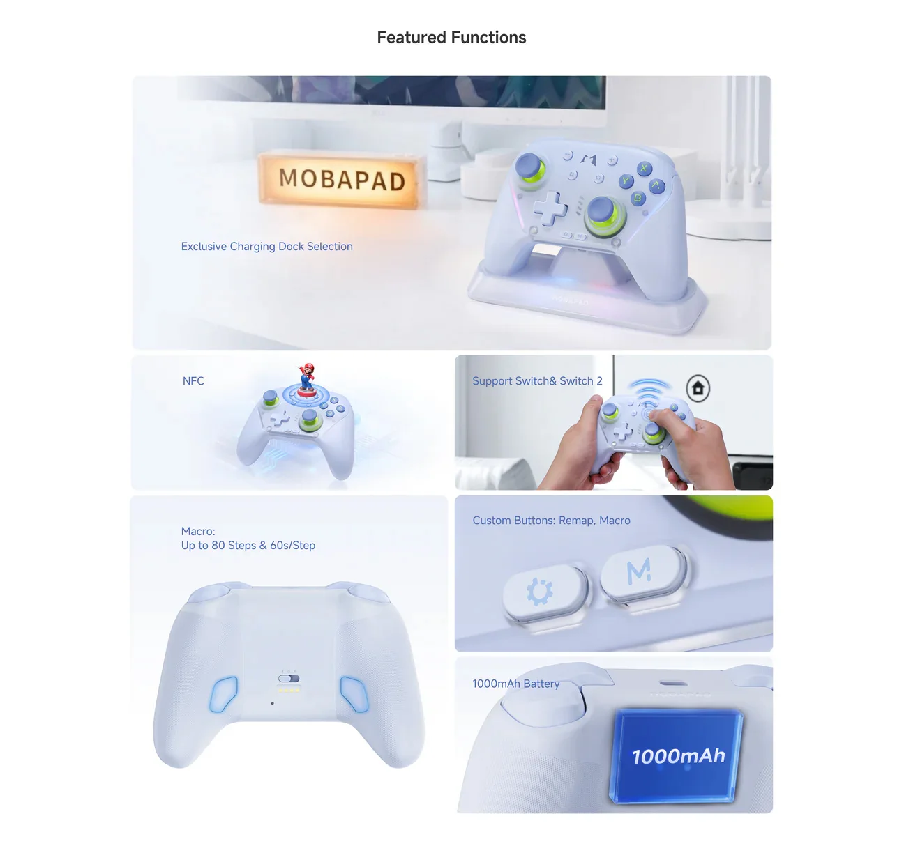 MOBAPAD CHITU 2 Kabelloser Controller für Nintendo Switch/Switch 2 NS2 PC Steam Bluetooth TMR Air Joystick HD Vibration Gaming – Detail 9