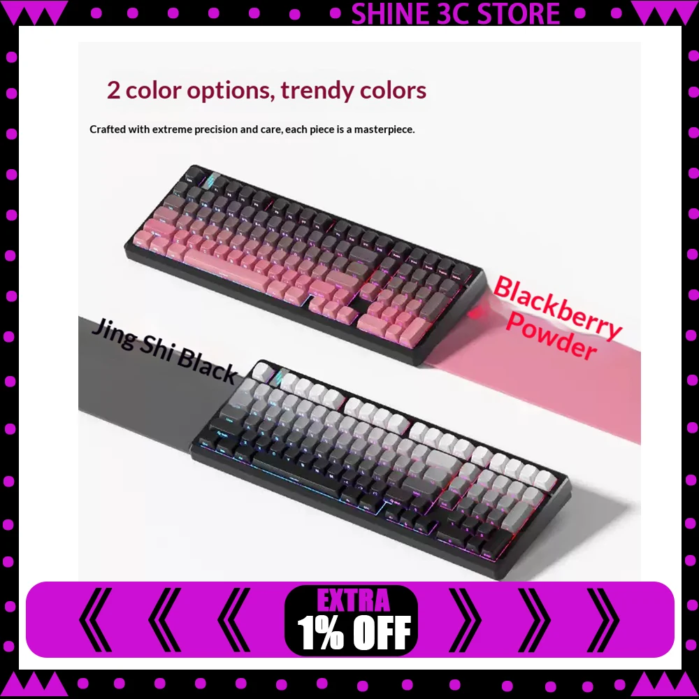 Newmine K98 Mechanical Keyboard Tri Mode Hot Swap Gasket Wireless Keyboard PBT two-color injection molding 8000mAh battery Pc