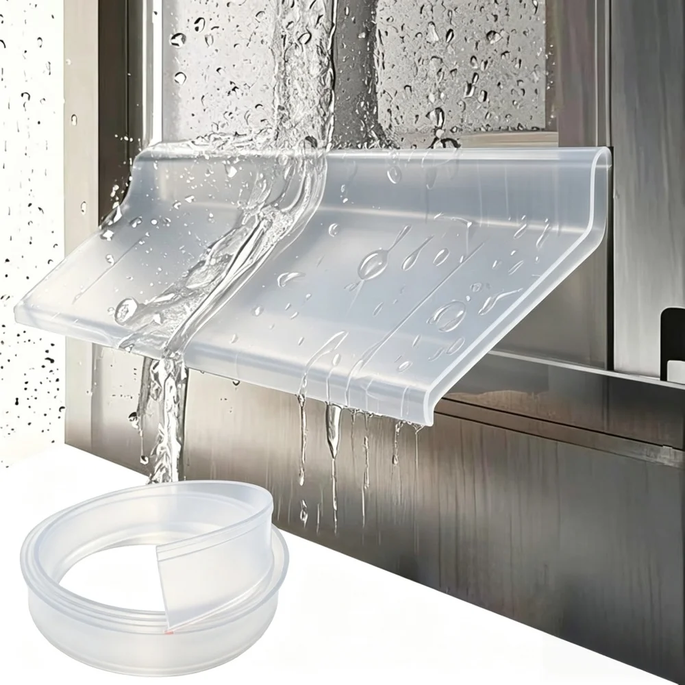 1PC 1/2M Window Transparent Waterproof Diversion Blocking Bars Rainwater Backflow Baffle Balcony  Window Gap Sealing Drip Strip