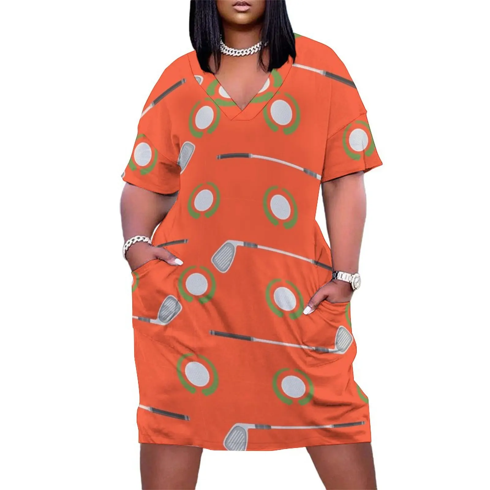 Golf Gift For Him or Her Fun Golf Pattern Loose Pocket Dress ladies dresses for special occasion african dresses for woman