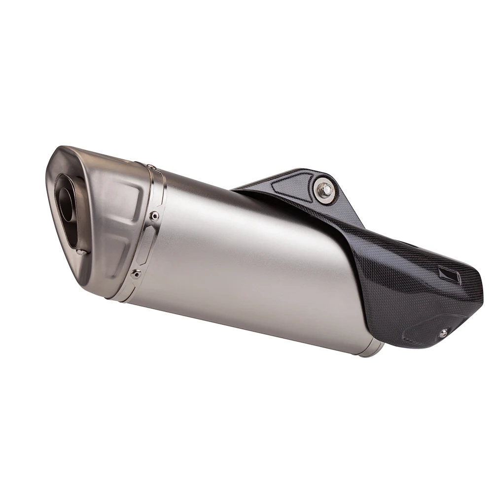 

STLF 51mm Motorcycle Exhaust Muffler Pipe R1 Exhaust Muffler with Carbon Fiber Cover for Z1000 Mt07 Adv150 GSR600 FZ6N Xsr155