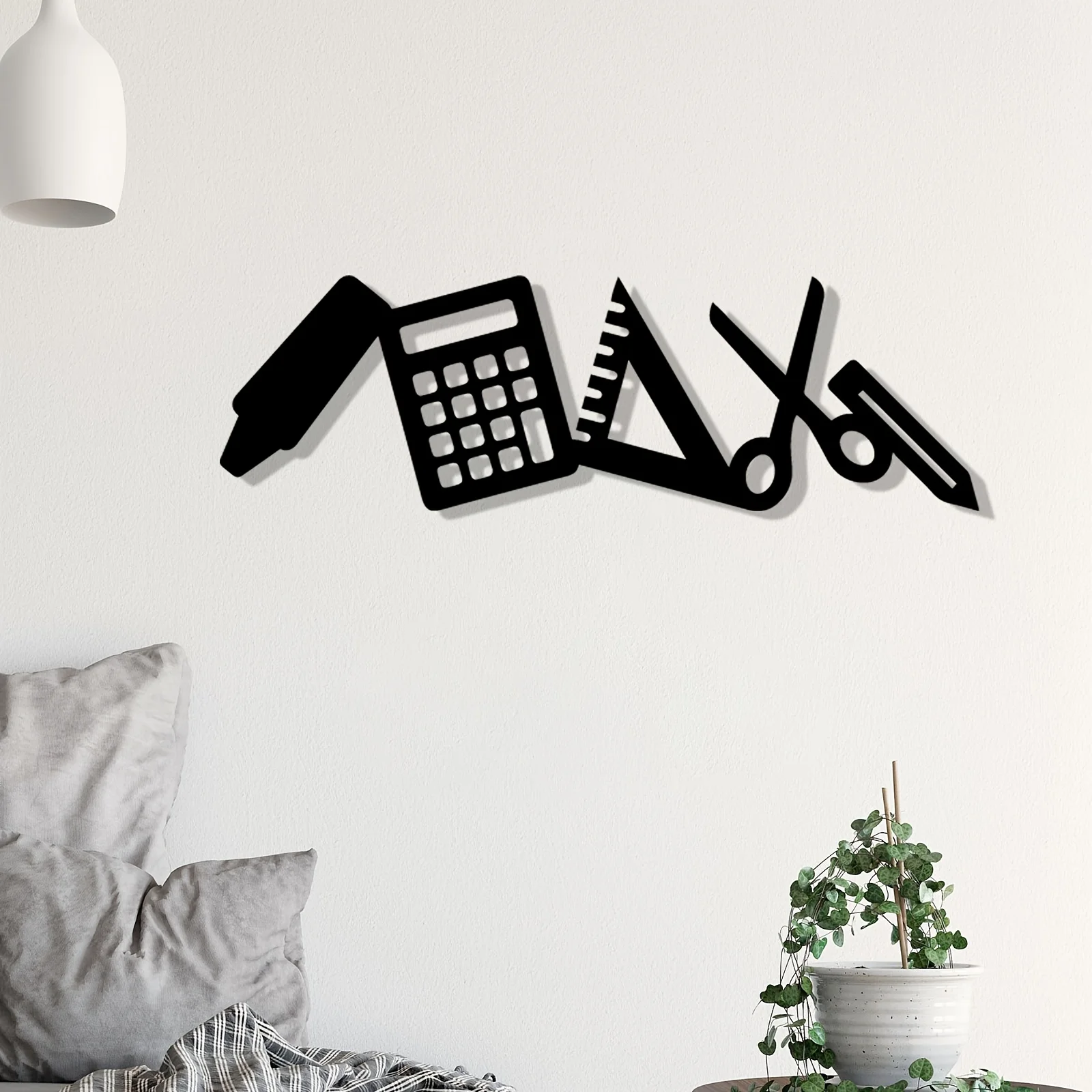 1 pieza de arte de pared de metal para papelería, decoración resistente al óxido para el aula y el estudio, regalo para el regreso a clases, Día del Maestro