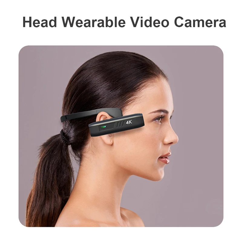 4K 30FPS Head Mounted Camera Wearable Wifi Video Camcorder Camera 120°Wide Angle Lens Anti-Shake APP Control Camera