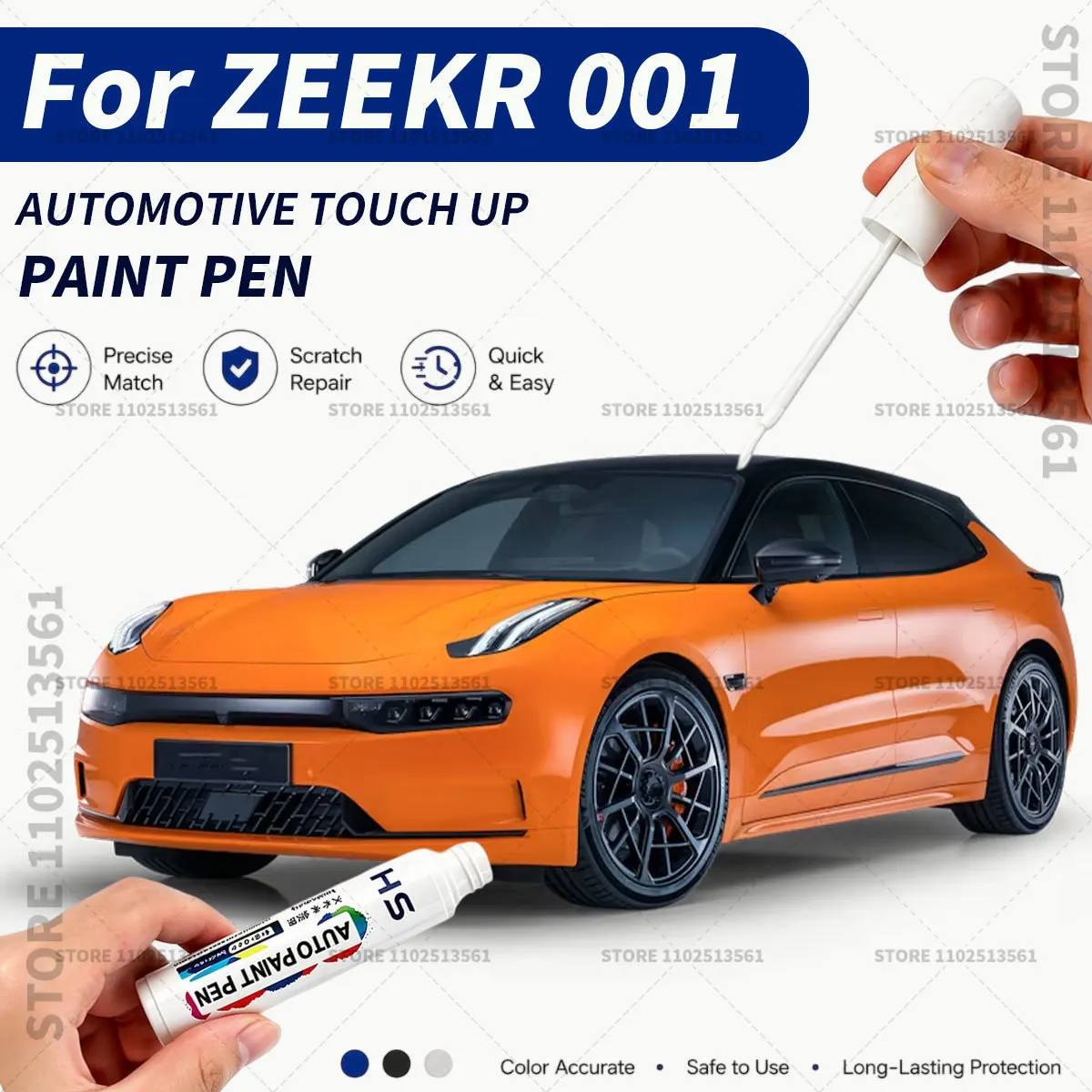 Car Paint Touch Up Pen Scratch Repair Remover Auto Body Repair Marker Waterproof Car Paint Repair Tool For ZEEKR 001 Black White