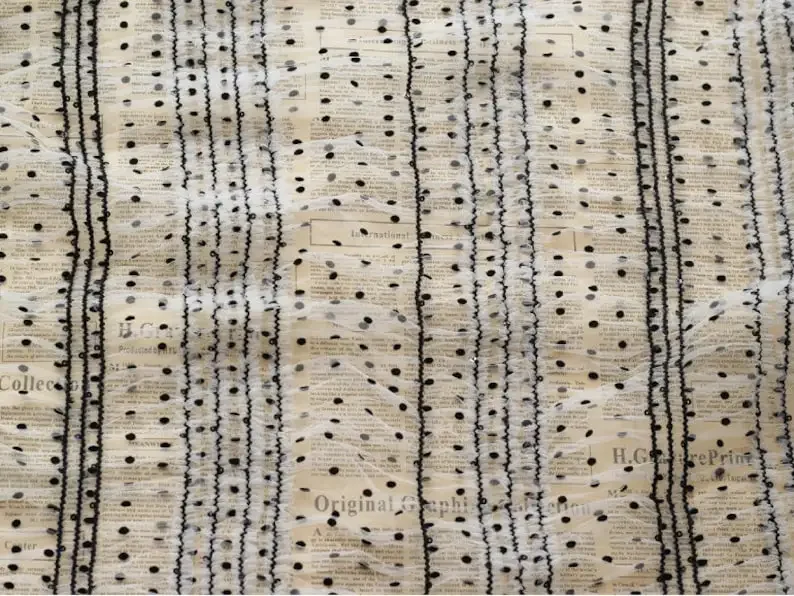 Tela de encaje flocado de lunares, blanco, negro, marrón, lentejuelas, tela de tul suave con volantes para niña, vestido tutú, boda, novia