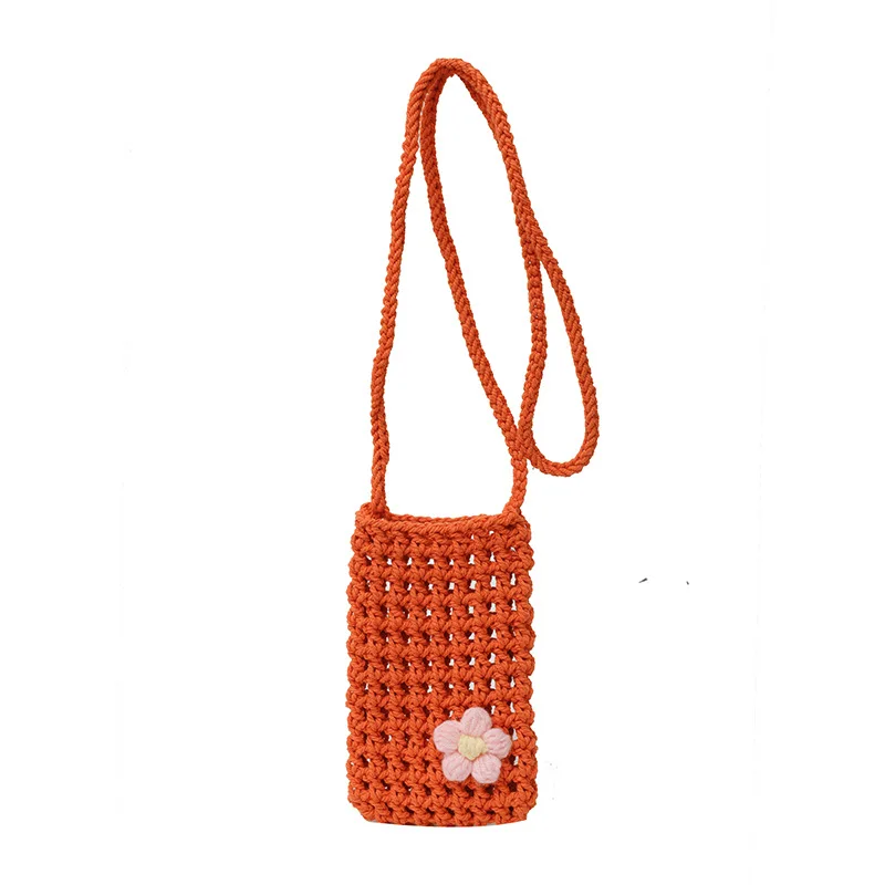 1pcs New Hollow Knitting Multi-purpose Phone Bag Small Item Sundries Lightweight Braided Shoulder Handbag Crossbody Storage Bag view 5