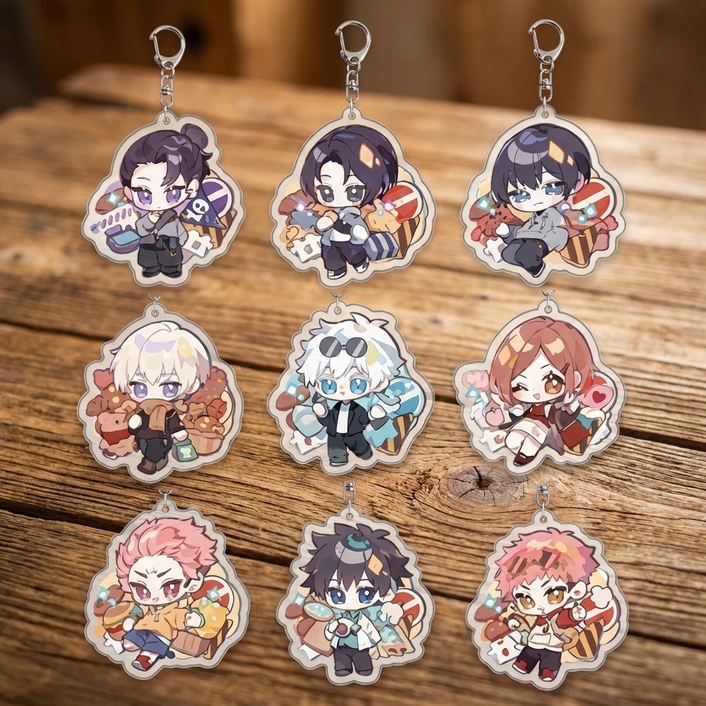 

Jujutsu Kaisen Acrylic Keychain Pendant Anime Accessories Yuji Itadori Satoru Gojo Layered Design Character Keyring Gift for