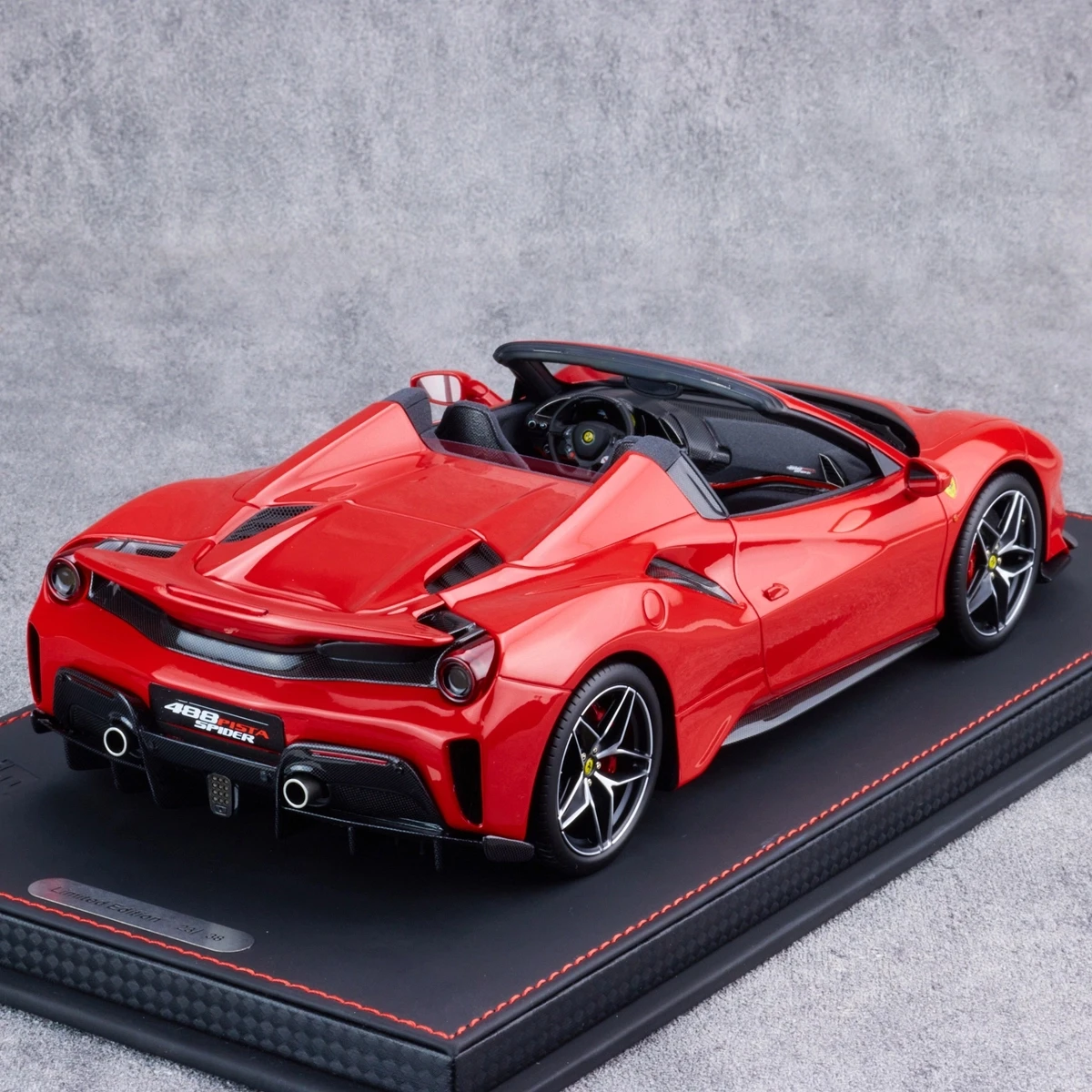 BBR 1:18 488 Pista Spider Red Simulation Limited Edition Resin Metal Static Car Model Toy Gift