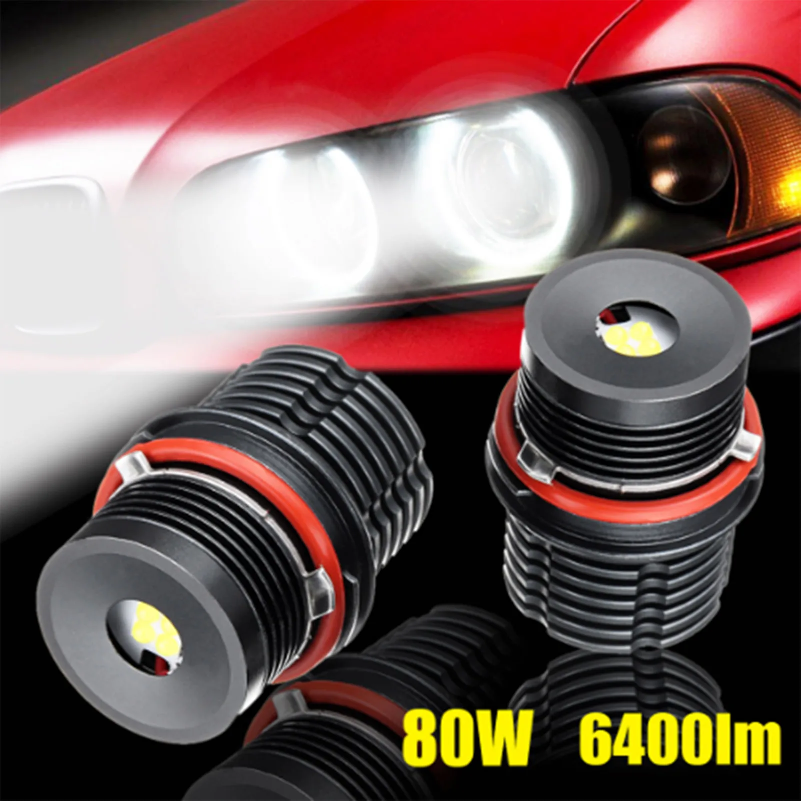 High Power White 6500K 40W/pcs LED Angel Eyes Halo Ring Marker Light Bulb Replacement for BM-W E39 E53 E60 E63 Car Supplies