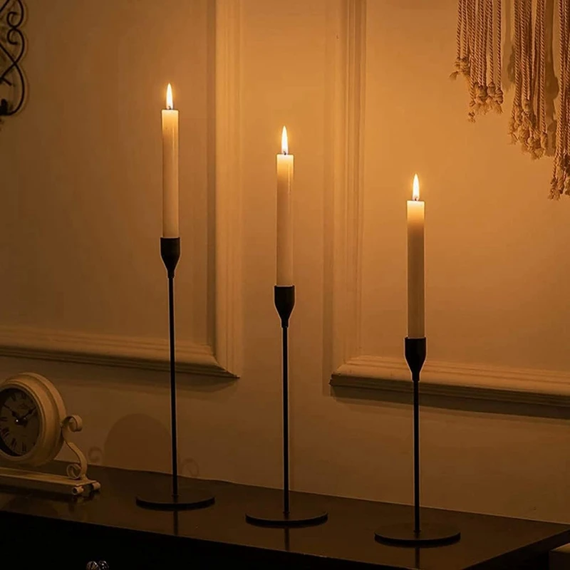 

Taper Candle Holder Tall Candlestick Holders, Metal Candle Long Holder Set,Pillar Decorative Candle Holder Durable