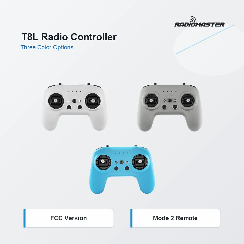 RadioMaster T8L 2.4GHz ExpressLRS Radio Transmitter ELRS X5 Hall Gimbal 100mW 10CH USB-C Controller pour drone FPV de parc, télécommande