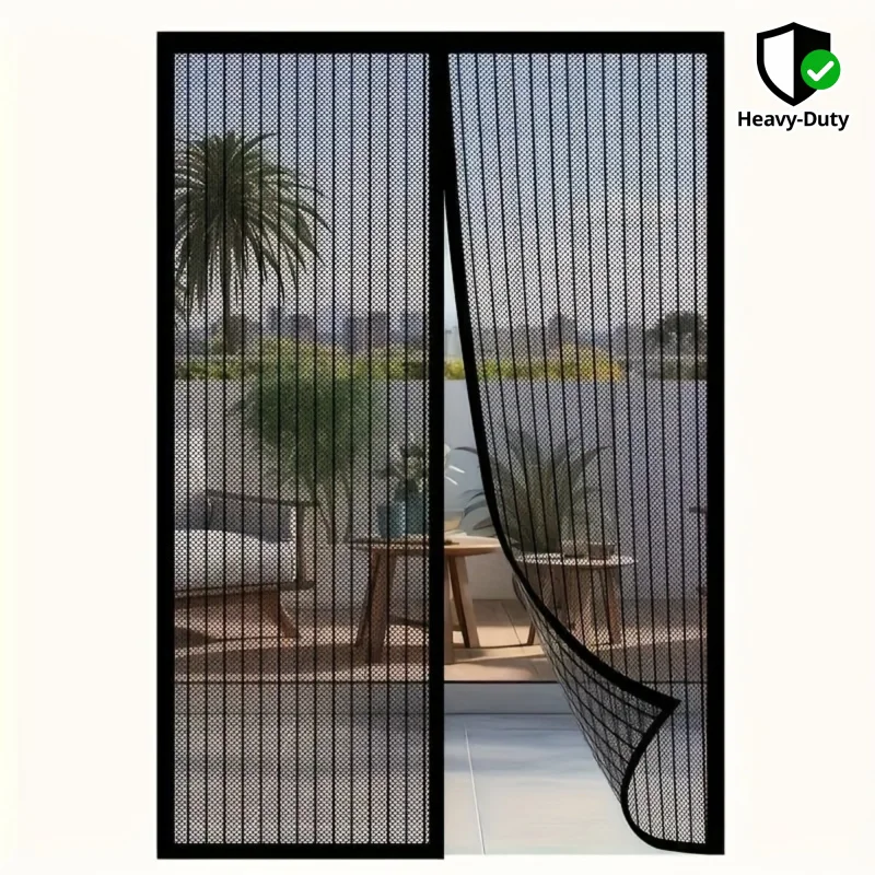 A Magnetic Screen Door—Heavy-Duty Insect-Proof Net, Self-Sealing Technology, Easy Installation, No Tools Required, Suitable for