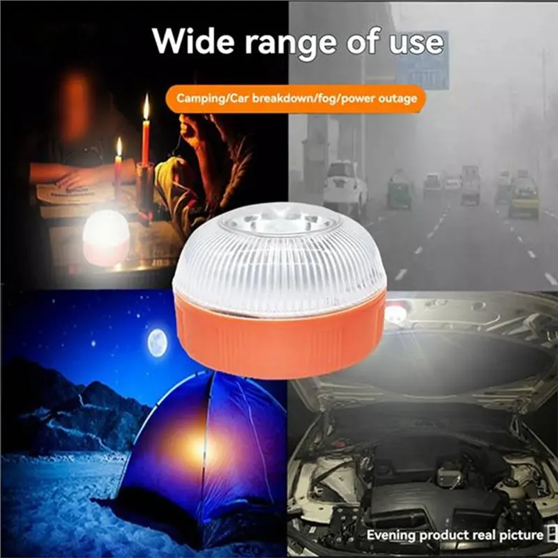 【PROMOTION】Emergency LED Flash Lights V16 White& Yellow Warning Lamps With Magnet Base 3Pcs Traffic Safety Light