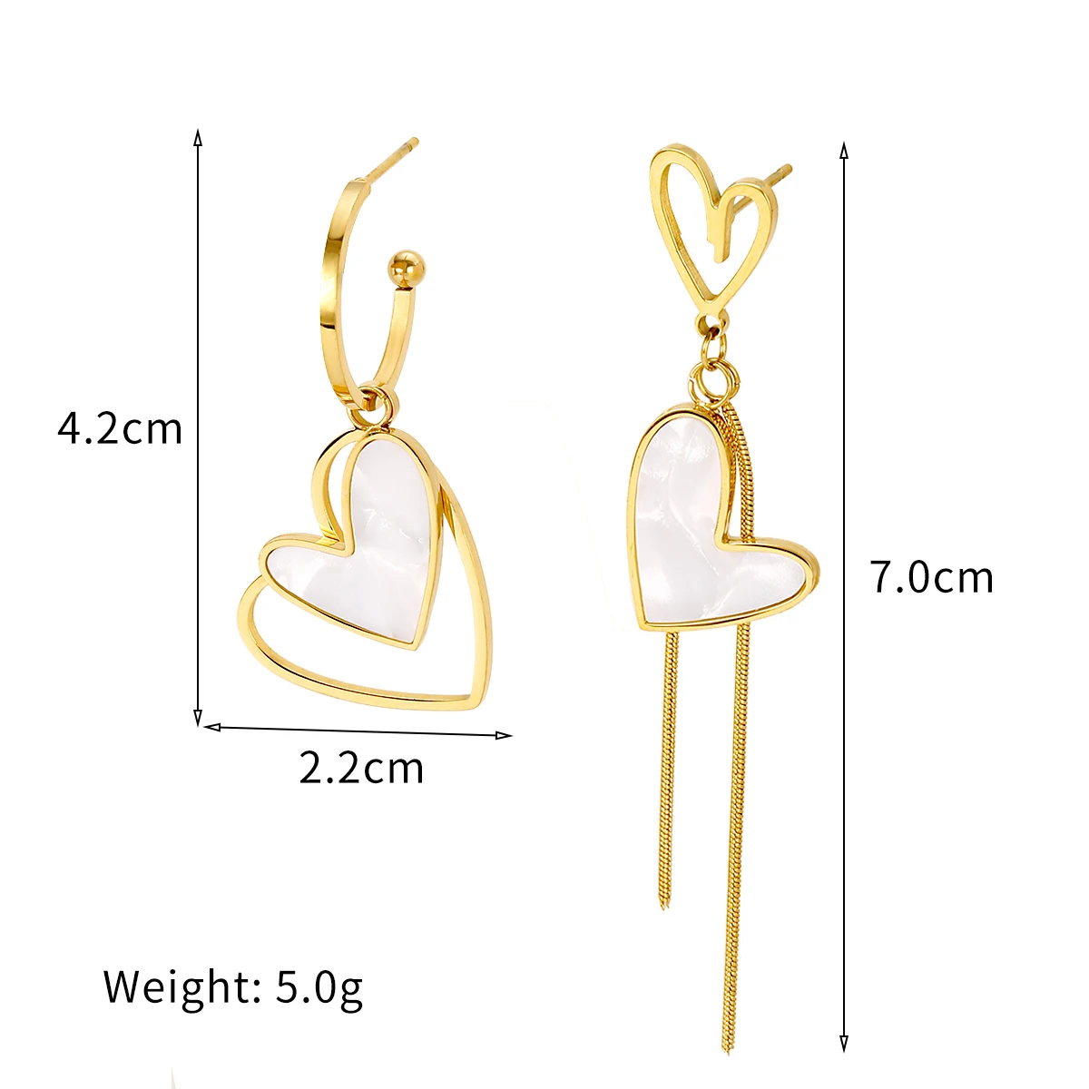 XINYIXIN 316L Stainless Steel Long Pendant Drop Heart Earrings For Women New Trend Girls Earing Jewelry Party Birthday Gifts