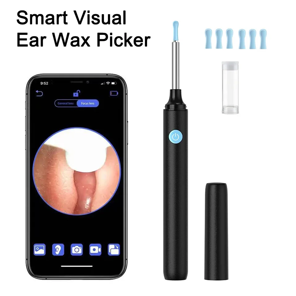 Smart Ear Wax Cleaner Com Câmera, Otoscópio Earpick, Câmera Visual Ear, Assistência Médica Infantil, iPhone, iPad, Android, 3,5mm