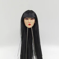 Flagset 73040 The Korean Garrison Female Officer Head Sculpt Carving with Long Black Hair Toys Model For 12
