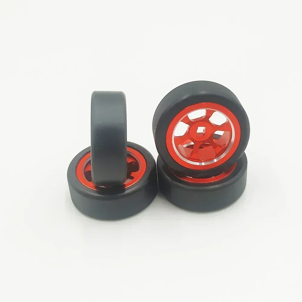 Alloy 4pcs rim wheel 5 spoke drift tire for rc hobby model car 1/28 Wltoys K969 K989 P929 drift rally  kyosho mini-Z Q D