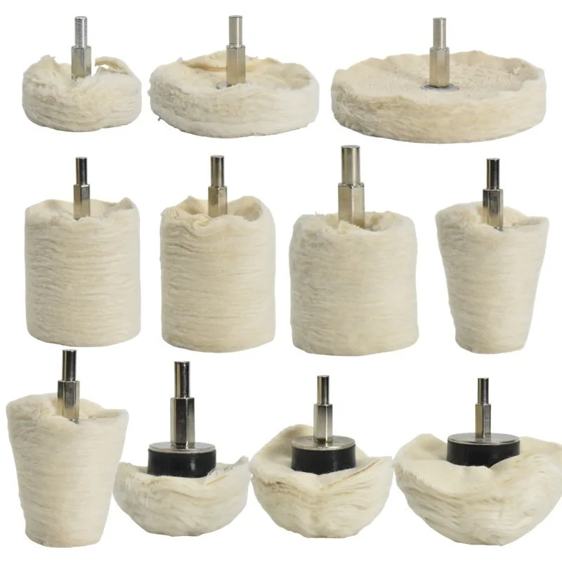 Car Polishing Cloth Wheel Set Multiple Shapes Cotton Buffing Wheels for Metal Stainless Steel Jewelry Mirror Finishing