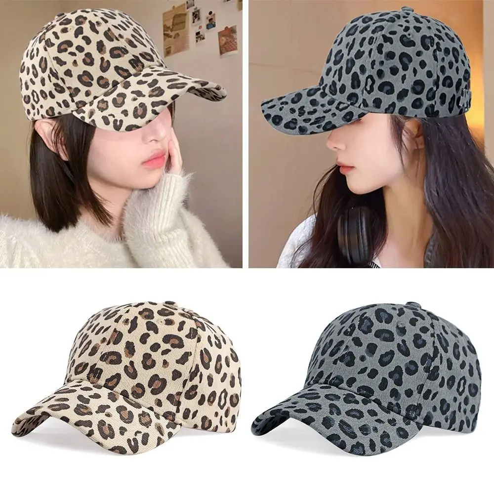 

Fashionable Versatile Leopard Print Hat Velvet Sun Protection Baseball Cap Sun Shading Duck Tongue Hat Children's