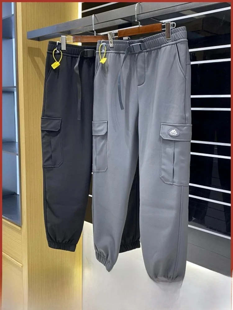 

Теплые повседневные брюки на подкладке, мужские осенне-зимние непромокаемые дышащие брюки для спецодежды с защитой от ветра