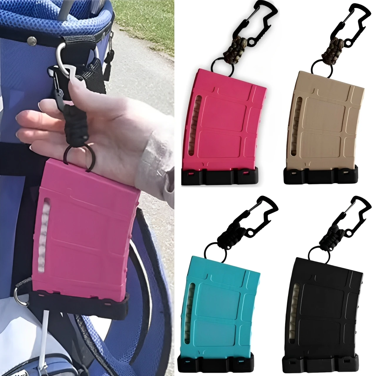 Professional Golf Tee Storage Holder Portable Golf Ball Stud Organizer Barrel Bundle Keychain Golf Training Aid Accessories