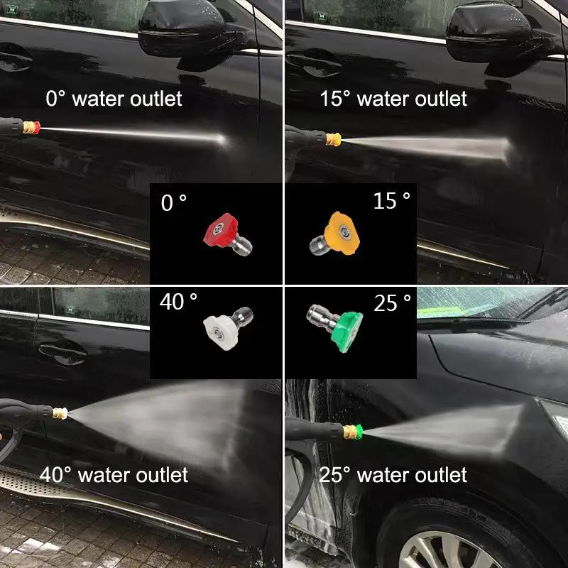 360 °   회전식 고압 세척기 건 제트 노즐, 자동차 청소용 1/4인치 퀵 커넥트 어댑터 - 누수 방지, 물 절약