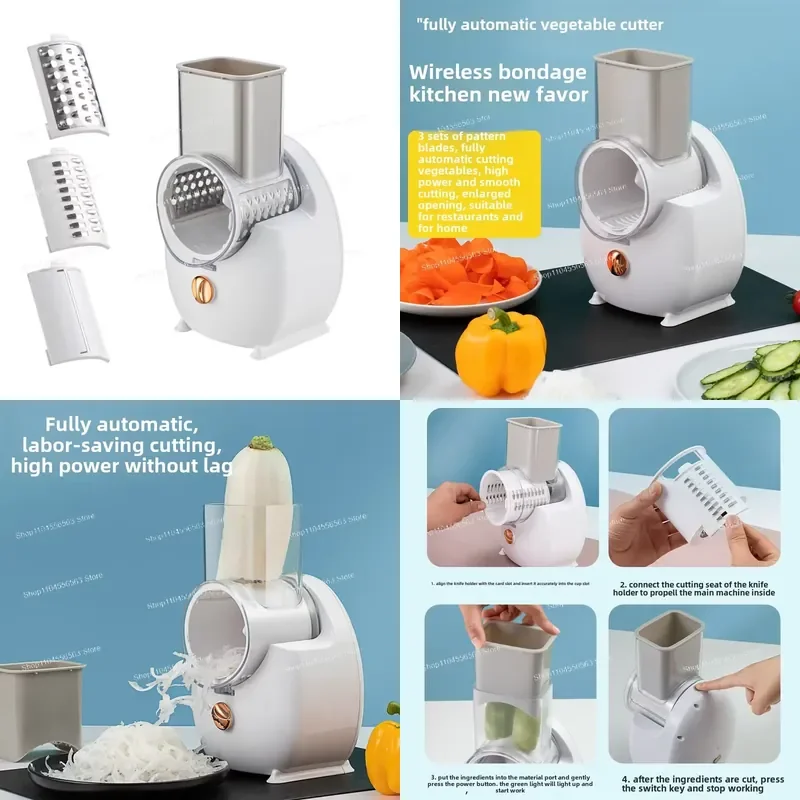 Multifunctional vegetable cutter, roller electric vegetable cutter, vegetable slicer, potato silk wiper