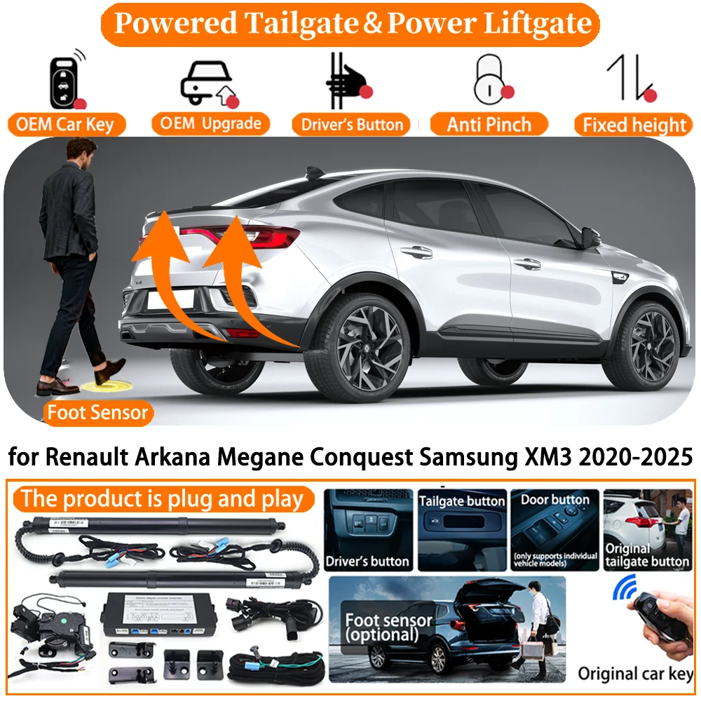 

Powered Tailgate for Renault Arkana Megane Conquest Samsung XM3 2020-2025 Automatic Electric Power Tailgate Tail Gate Lift kit