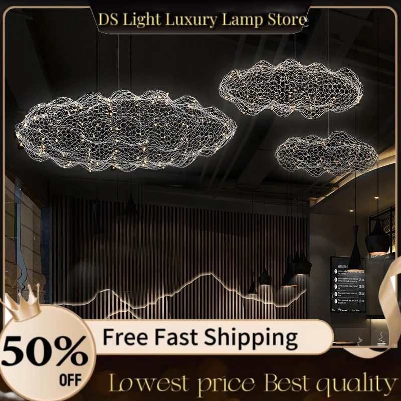 

Modern LED Cloud Firefly Pendant Lamp Starry Personality Led Hanging Light Mall Bar Restaurant Art Designer Indoor Luminaire